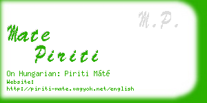 mate piriti business card