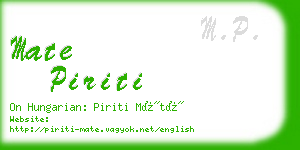 mate piriti business card